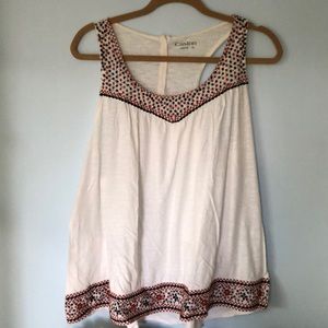 Woman’s shirt, 1X, white with broidery, Caslon